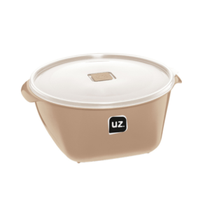 Pote 4,0 lts redondo premium c/ tampa capuccino ref 203-cap UZ.