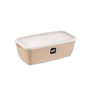 Pote 1,5 lts retangular multiuso c/ tampa capuccino 225-cap UZ.