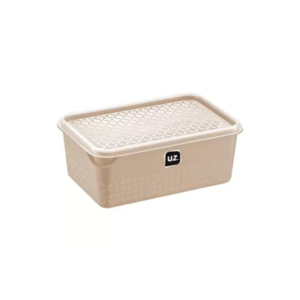 Pote 1,0 lt retangular multiuso c/ tampa capuccino ref 396-cap UZ