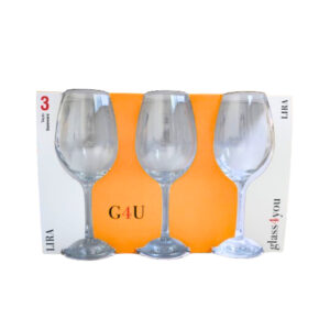 Jogo c/ 03 tacas vidro 365ml lira ref 7199 Euroquadros Fratelli