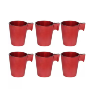 Jogo c/ 06 xicaras 90ml vidro malta vermelho ref 130vm Etilux
