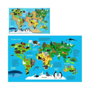 Jogo c/ 06 pcs encaixe continentes madeira ref 4005 Conecta