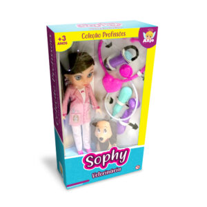 Boneca sofhy profissoes veterinaria ref 2467 Anjo Brinquedos
