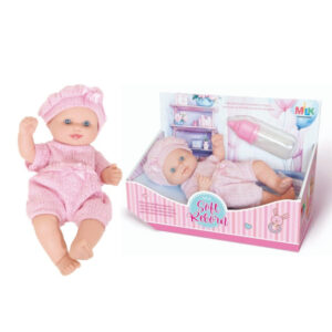 Boneca milk soft reborn branca c/ mamadeira ref 795 Milk