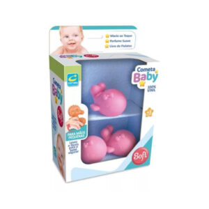 Kit c/ 03 brinquedos baby soft baleia ref 415 Cometa Brinquedos