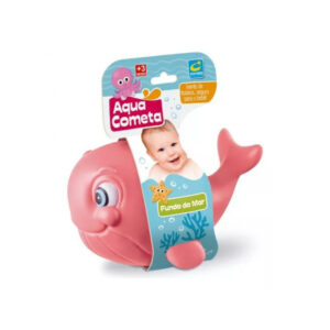 Brinquedo emborrachado baleia rosa ref 233 Cometa Brinquedos