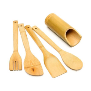 Produto Kit c/ 04 talheres e suporte bambu ref top0724 D L festas