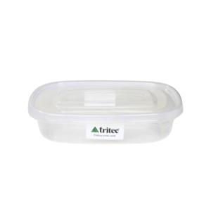 Pote 700 ml oval plastico transparente alaska c/tampa 5421 Tritec