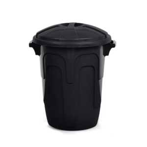 Lixeira 30 lts redonda silverblack pretao c/ tampa 2102 MB Plast