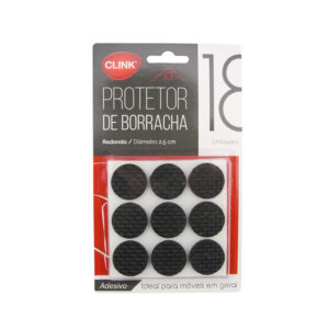 Kit c/ 18 protetores adesivos redondo borracha ck4014 Clink