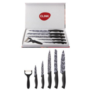 Conjunto c/ 05 facas + descascador linha chef inoxck6600 Clink