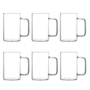 Jogo c/ 06 canecas 270ml vidro transparente ref ck6831 Clink