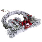 Enfeite guirlanda de natal 30cm fibra natural e neve 98002 Fartex