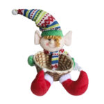 Cesta 35x22 palha decorativa c/ duende natal ref ntd15608 Fartex