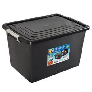 Caixa organizadora 56 lts preto c/tampa trava 25793pi Toyplast