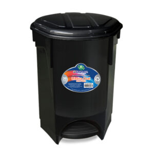 Lixeira 30 lts c/ pedal preto oval ref 25866pi Toyplast