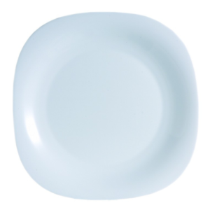 Prato raso 27cm vidro opaline carine white 5139 Lyor Coliseu