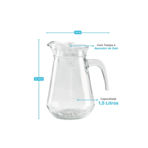 Jarra 1,3 lts vidro fresh jug sem tampa ref st72614 NDI Import