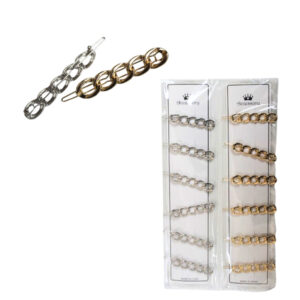 Pacote c/ 12 prendedor cromado cabelo 202843 Lucio Armarinhos