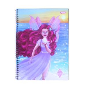 Caderno 12 mat 192 folhas espiral capa dura fadas 71981 Jandaia