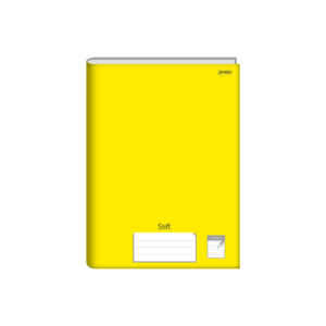 Caderno 96 folhas brochura 14x20cm amarelo caligrafia 902 Jandaia