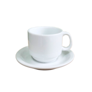 Xicara 220 ml cha c/pires porcelana bca linha hotel 200 Terramada