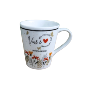 Caneca 290 ml tulipa flores porcelana ref gra-011 Terramada