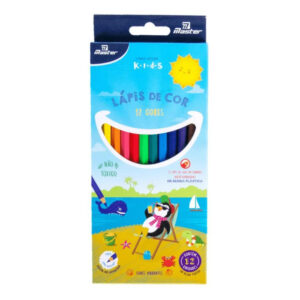 Caixa c/ 12 lapis de cor sextavado ref elrs12c Master