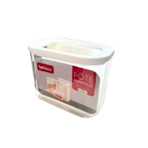 Pote 1,0 lt hermetico ret plastico c/ tampa branca 13429 Wellmix