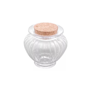 Pote 300 ml vidro redondo c/ tampa rolha ref 5756 Lyor Coliseu