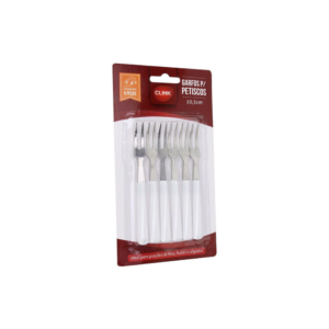 Produto Kit c/ 06 garfos 10,5cm petisco cabo plastico ref ck4435 Clink