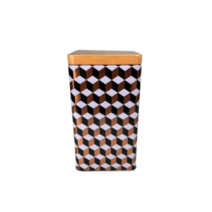 Pote 09x06x17cm retangular metal c/ tampa ref 5804 Amigold