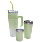 Jogo c/ 03 copos termicos 1250/476/260ml inox ref 6211 Amigold