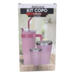 Jogo c/ 03 copos termicos 1250/476/260ml inox ref 6211 Amigold