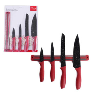 Conj c/ 04 facas cozinha + barra magnetica ref ixb08090 Wincy