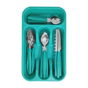 Conj c/ 24 talheres color e separador verde ref ixb06110 Wincy