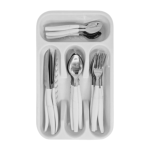 Conj c/ 24 talheres color e separador branco ref ixb06112 Wincy