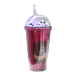 Copo 500 ml plastico led donuts c/ canudo f5280 Flashgoods