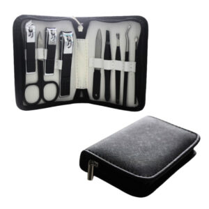 Kit manicure c/ 09 pcs inox no estojo ref top1666 DL Festas