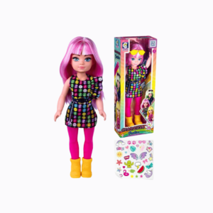 Boneca charmosa fashion cabelo rosa ref 2756 Cotiplas