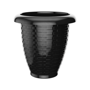Vaso 11 lts rattan n 30 redondo preto ref 864 Pratic