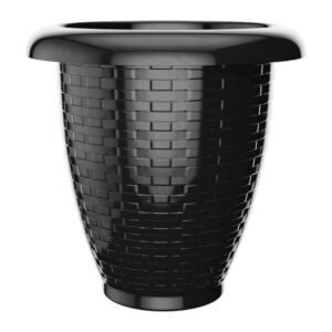 Vaso 26 lts rattan n 40 redondo preto ref 866 Pratic