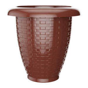 Vaso 26 lts rattan n 40 redondo marrom ref 891 Pratic