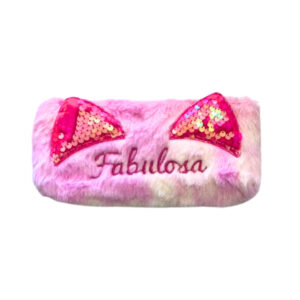 Estojo escolar 20,5x09cm peluciado orelhinha 80230 Dcarte Import