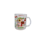 Caneca 330 ml vidro decorativa de natal ref cnx0004 Multiart
