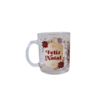 Caneca 330 ml vidro decorativa de natal ref cnx0005 Multiart