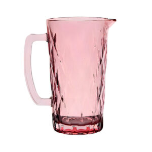 Jarra 1,0 lt vidro diamante rosa sem tampa ref 88052 KeHome