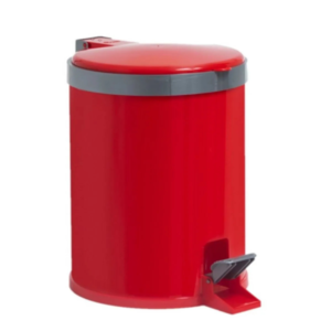 Lixeiro 12 lts c/ pedal plastico vermelho ref 3487 Viel Industria