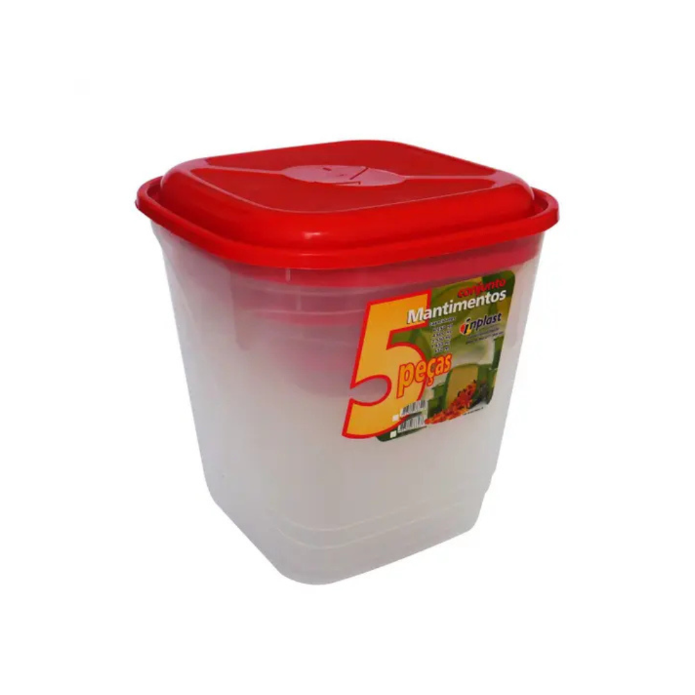 Produto Jogo mantimento 05 pcs plastico transparente ref 6653 Inplast