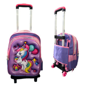 Mochila escolar infantil menina c/ suporte rodinha rjc8664 Elite